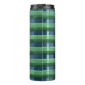 Whimsical Big-Eyed Funky Abstract Kitty Cat Thermosbecher (Rückseite)