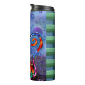 Whimsical Big-Eyed Funky Abstract Kitty Cat Thermosbecher (Nach rechts gedreht)