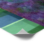 Whimsical Big-Eyed Funky Kitty Cat Abstract Poster (Ecke)