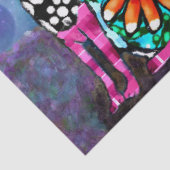 Whimsical Big-Eyed Funky Kitty Cat Decoupage Seidenpapier (Detail)