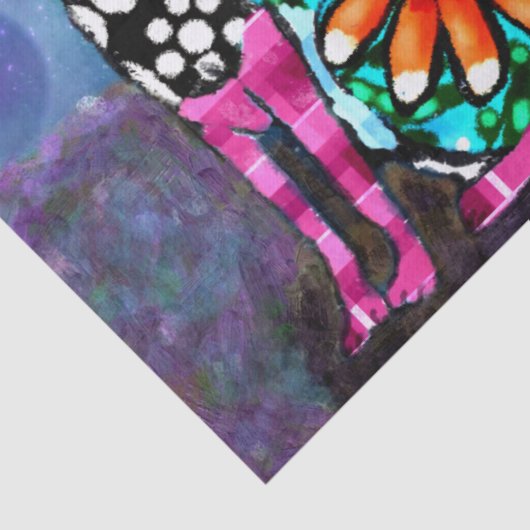 Whimsical Big-Eyed Funky Kitty Cat Decoupage Seidenpapier (Detail)