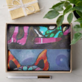 Whimsical Big-Eyed Funky Kitty Cat Decoupage Seidenpapier (Geschenk)