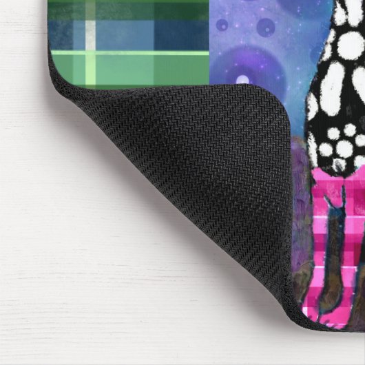 Whimsical Big-Eyed Funky Kitty Cat Personalized Mousepad (Ecke)