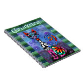 Whimsical Big-Eyed Funky Kitty Cat Personalized Notizblock (Rechte Seite)