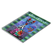 Whimsical Big-Eyed Funky Kitty Cat Personalized Notizblock (Linke Seite)