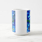 Whimsical Big-Eyes Seahorse Art Blue Personalized Kaffeetasse (Mittel)