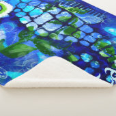 Whimsical Big-Eyes Seahorse Art Blue Personalized Sherpadecke (3/4)