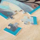 Whimsical Big Eyes Weihnachts Rentier Folklorekuns Puzzle (Seite)