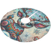 Whimsical Big Eyes Weihnachtsbaum Saisonale Polyester Weihnachtsbaumdecke (Schrägansicht)