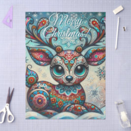 Whimsical Big Eyes Weihnachtsmann Dekoupage Seidenpapier
