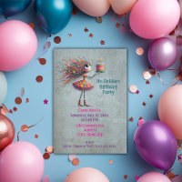 Whimsical Big Mit Augen Birthday Girl