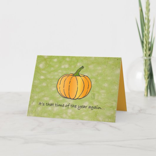 Whimsical BIG Pumpkin Halloween Karte (Vorderseite)