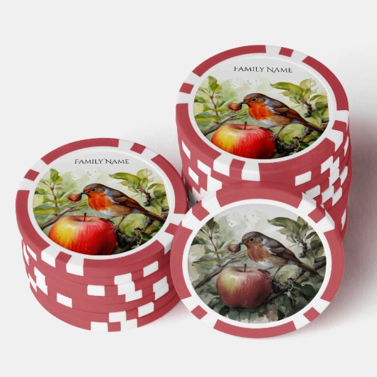 Whimsical Bird & Apple Delight Pokerchips (Stapel)