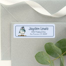 Whimsical Bird auf einer Zweigstelle-Rücksendeadre