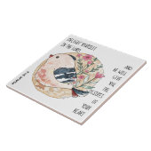 Whimsical bird & Blume, mit Verse aus Psalm 37:4 Fliese (Seite)