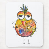 Whimsical Bird Drink Coffee Mousepad (Vorne)