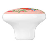 Whimsical Bird farbenfrohe Folk Rustikales Kinderz Keramikknauf (Seitenansicht)