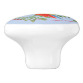 Whimsical Bird farbenfrohe Folk Rustikales Retro B Keramikknauf (Seitenansicht)