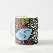 “Whimsical Bird in a Floral Wonderland Kaffeetasse (Vorderseite Links)