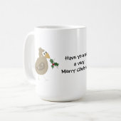 Whimsical Bird mit einem Sprig Holly Kaffeetasse (Vorderseite Links)