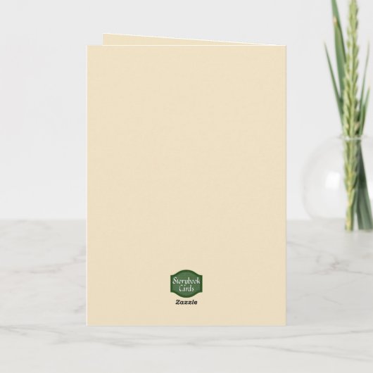 Whimsical Bird Mouse Night Sky Moon Freundschaft Karte (Rückseite)