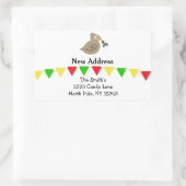 Whimsical Bird New Address Rechteckiger Aufkleber (Tasche)