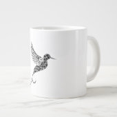 Whimsical Bird Pattern Illustration Coffee Mug Jumbo-Tasse (Vorderseite Rechts)
