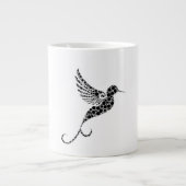 Whimsical Bird Pattern Illustration Coffee Mug Jumbo-Tasse (Vorderseite)