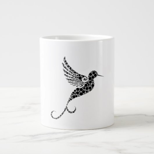 Whimsical Bird Pattern Illustration Coffee Mug Jumbo-Tasse (Vorderseite)