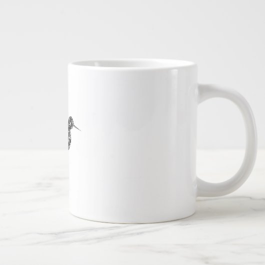 Whimsical Bird Pattern Illustration Coffee Mug Jumbo-Tasse (Rechts)