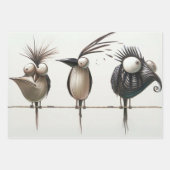 Whimsical Bird Skulpturen Dekoupage Geschenkpapier Set (Vorderseite 2)
