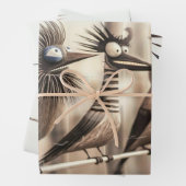 Whimsical Bird Skulpturen Dekoupage Geschenkpapier Set (Beispiel)