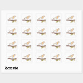 Whimsical Bird Sticker-Erin Brie Art Square Sticke Quadratischer Aufkleber (Blatt)