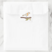 Whimsical Bird Sticker-Erin Brie Art Square Sticke Quadratischer Aufkleber (Tasche)