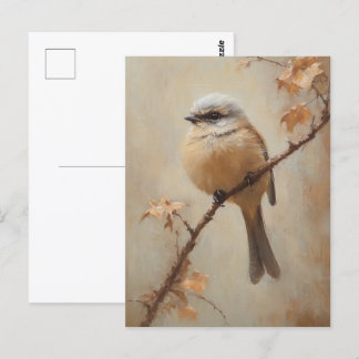 Whimsical Bird Watercolor Cottage Postkarte