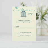 Whimsical Birdcage Wedding RSVP Card (Stehend Vorderseite)