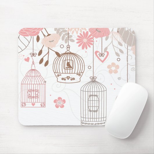 Whimsical Birdcages Mousepad (Mit Mouse)