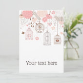 Whimsical Birdcages Personalisiert Gruß Karte (Stehend Vorderseite)