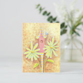 Whimsical Birdhouse Postkarte (Stehend Vorderseite)