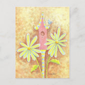 Whimsical Birdhouse Postkarte (Vorderseite)