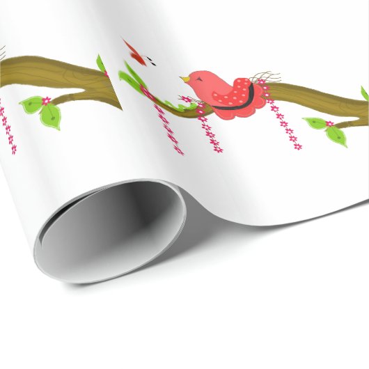 Whimsical Birdie Geschenkpapier (Rolleneckpunkt)