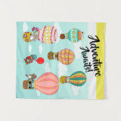 Whimsical Birds Hot Air Balloons Adventure erwarte Wandteppich (Vorderseite (Horizontal))