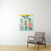 Whimsical Birds Hot Air Balloons Adventure erwarte Wandteppich (Beispiel)