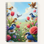 Whimsical Birds Notebook Notizblock (Vorderseite)