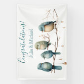 Whimsical Birds on Branches Pastel Baby Shower Banner (Vertikal)