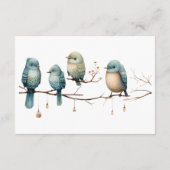 Whimsical Birds on Branches Pastel Baby Shower Begleitkarte (Rückseite)