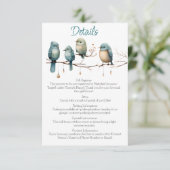 Whimsical Birds on Branches Pastel Baby Shower Begleitkarte (Stehend Vorderseite)