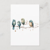 Whimsical Birds on Branches Pastel Baby Shower Begleitkarte (Rückseite)
