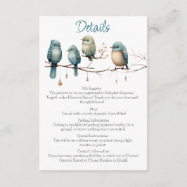 Whimsical Birds on Branches Pastel Baby Shower Begleitkarte