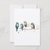 Whimsical Birds on Branches Pastel Baby Shower Dankeskarte (Rückseite)
